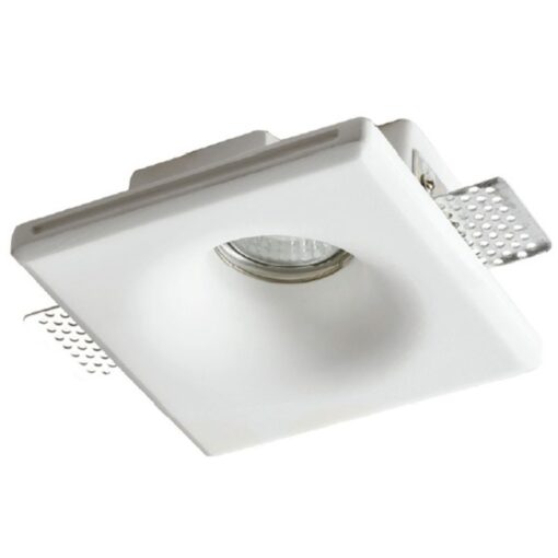 Γύψινη Βάση Σποτ GU10 – MR16 Χωνευτή Στρογγυλή 13x13cm Σταθερή Λευκή ACA DECOR – G90031C