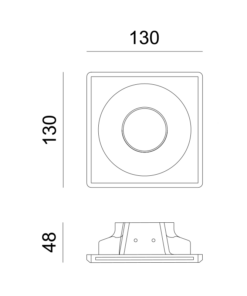 Γύψινη Βάση Σποτ GU10 – MR16 Χωνευτή Στρογγυλή 13x13cm Σταθερή Λευκή ACA DECOR – G90031C