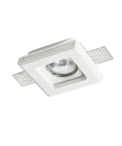 Γύψινη Βάση Σποτ GU10 – MR16 Χωνευτή Τετράγωνη 10x10cm Σταθερή Λευκή ACA DECOR – G90041C