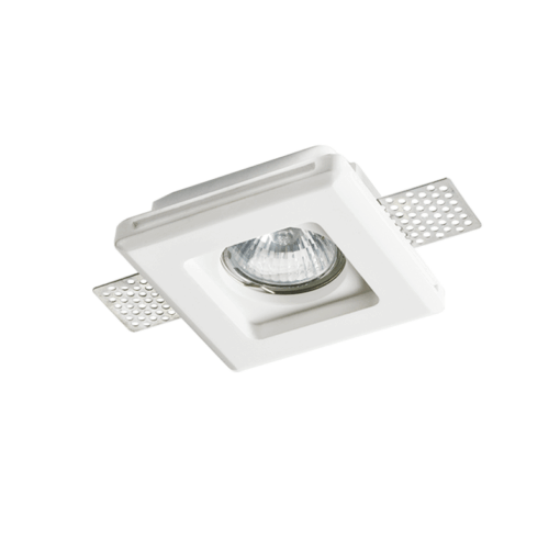 Γύψινη Βάση Σποτ GU10 – MR16 Χωνευτή Τετράγωνη 10x10cm Σταθερή Λευκή ACA DECOR – G90041C
