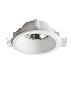 Γύψινη Βάση Σποτ AR111 Χωνευτή Στρογγυλή ø200 Σταθερή Λευκή ACA DECOR – G90151C