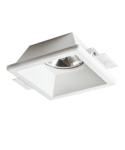 Γύψινη Βάση Σποτ AR111 Χωνευτή Τετράγωνη 20×20 Σταθερή Λευκή ACA DECOR – G90161C