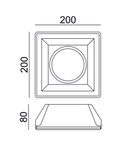 Γύψινη Βάση Σποτ AR111 Χωνευτή Τετράγωνη 20×20 Σταθερή Λευκή ACA DECOR – G90161C