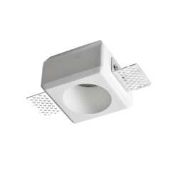 Γύψινη Βάση Σποτ GU10 – MR16 Χωνευτή Στρογγυλή 8x8cm Σταθερή Λευκή ACA DECOR – G90271C