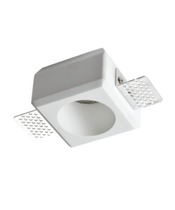 Γύψινη Βάση Σποτ GU10 – MR16 Χωνευτή Στρογγυλή 8x8cm Σταθερή Λευκή ACA DECOR – G90271C