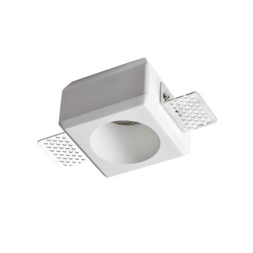 Γύψινη Βάση Σποτ GU10 – MR16 Χωνευτή Στρογγυλή 8x8cm Σταθερή Λευκή ACA DECOR – G90271C