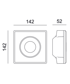 Γύψινη Βάση Σποτ GU10 – MR16 Χωνευτή Τετράγωνη 14.2×14.2cm Σταθερή Λευκή ACA DECOR – G90461C