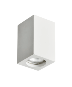 Γύψινη Βάση Σποτ GU10 – MR16 Επιφανειακή Τετράγωνη 70x70x112 Λευκή ACA DECOR – G95181C