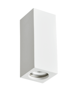 Γύψινη Βάση Σποτ GU10 – MR16 Επιφανειακή Τετράγωνη 70x70x170 Λευκή ACA DECOR – G95201C