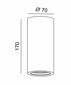 Γύψινη Βάση Σποτ GU10 – MR16 Επιφανειακή Στρογγυλή ø70×170 Λευκή ACA DECOR – G95231C