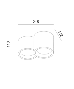 Γύψινο Φωτιστικό Οροφής 2 Στρογγυλά GENI 2xGX53 ACA – G96012