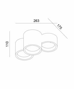 Γύψινο Φωτιστικό Οροφής 3 Στρογγυλά GENI 3xGX53 ACA – G96013