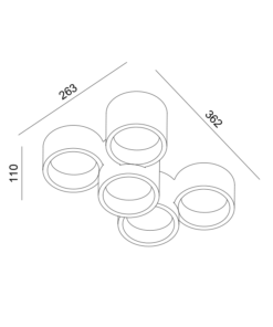 Γύψινο Φωτιστικό Οροφής 5 Στρογγυλά GENI 5xGX53 ACA – G96015