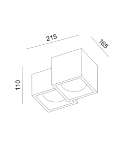 Γύψινο Φωτιστικό Οροφής 2 Τετράγωνα GENI 2xGX53 ACA – G96022