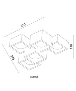 Γύψινο Φωτιστικό Οροφής 5 Τετράγωνα GENI 5xGX53 ACA – G96025