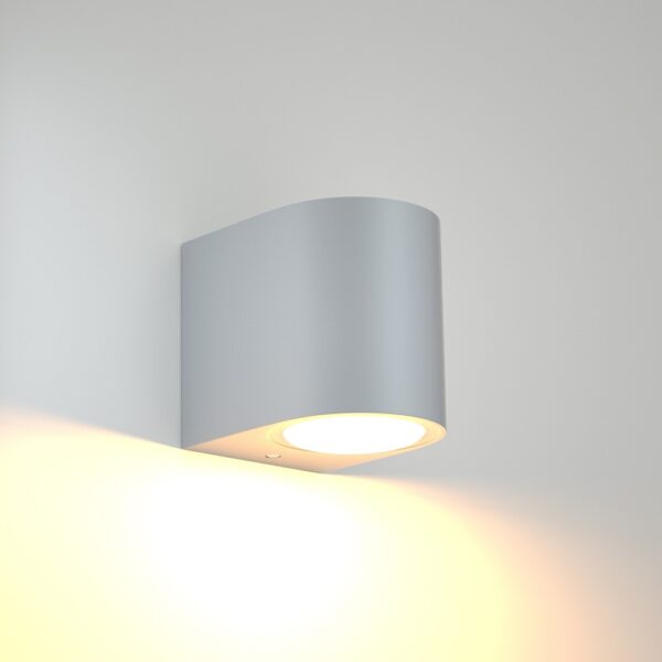 it-Lighting Powell 1xGU10 Outdoor Up or Down Wall Lamp Grey D:9cmx8cm (80200234)