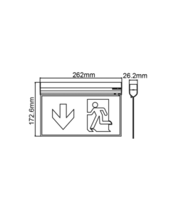 Φωτιστικό Ασφαλείας LED “Κάτω Βέλος” Συνεχούς & Μη 2W 6000K με Κουμπί Δοκιμής 3Η ACA – GEA0460D