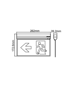 Φωτιστικό Ασφαλείας LED Βέλος “Δεξιά/Αριστερά” Συνεχούς & Μη 2W 6000K με Κουμπί Δοκιμής 3Η ACA – GEA0460RL