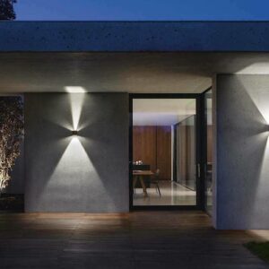 GEA LUCE Applique alluminio nero opaco. 2x5W.4000K – GES863N