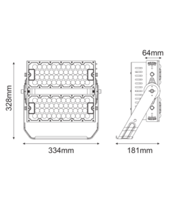 LED Προβολέας Μαύρος 240W 37200lm 5000K 60° 230V IP66 IK10 ACA – GLAD2405060