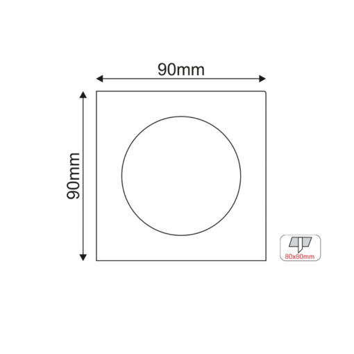 ΣΠΟΤ TRIMLESS ΚΙΝΗΤΟ ΜΑΥΡΟ ΤΕΤΡΑΓΩΝΟ 90×90 ACA – GLGUQ1B