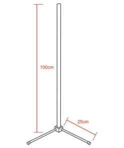 Μοντέρνο Minimal Επιδαπέδιο Μαύρο Φωτιστικό 100cm LED 20 Watt με Ασύρματο Χειριστήριο Αφής 2.4G RF & Dimmer RGBW+WW Πολύχρωμο – Ψυχρό – Ημέρας – Θερμό GloboStar ALIEN Design GLOBO-100-9