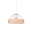ACA DECOR   κρεμαστό φωτιστικό 3xE27 Ø46 σε λευκό και Rattan χρώμα – GN20P346WH