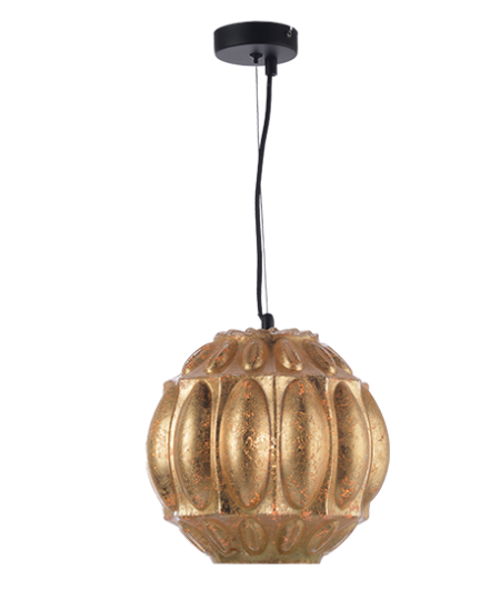 ACA DECOR – Κρεμαστό Φωτιστικό 1ΧΕ27 Γυαλί Φύλλα Χρυσού Φ25ΧΗ120cm