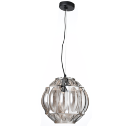 ACA DECOR – Κρεμαστό Φωτιστικό 1ΧΕ27 Γυαλί Γκρι Φ25ΧΗ120cm