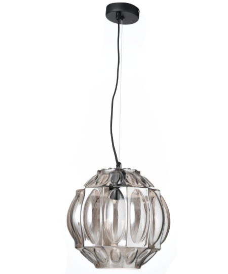 ACA DECOR – Κρεμαστό Φωτιστικό 1ΧΕ27 Γυαλί Γκρι Φ25ΧΗ120cm