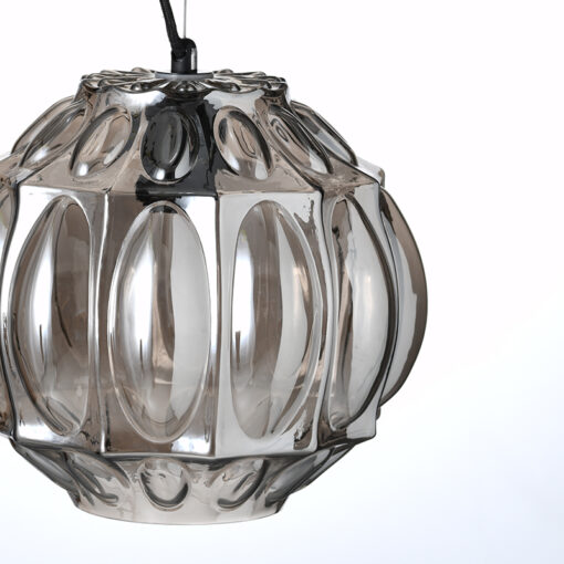 ACA DECOR   – Κρεμαστό Φωτιστικό 1ΧΕ27 Γυαλί Γκρι Φ25ΧΗ120cm