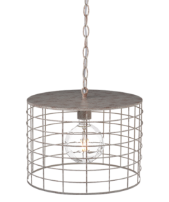 ACA DECOR – Κρεμαστό Φωτιστικό 1ΧΕ27 Μεταλλικό Λευκό Σκουριά Φ35,2ΧΗ120cm