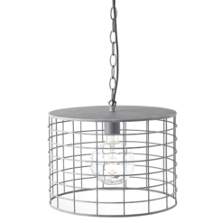 ACA DECOR – Κρεμαστό Φωτιστικό 1ΧΕ27 Μεταλλικό Απόχρωση Τσιμέντο Φ35,2ΧΗ120cm