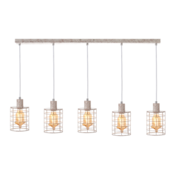 ACA DECOR – Κρεμαστό Φωτιστικό 5ΧΕ27 Μεταλλικό Λευκό Σκουριά 100Χ12,2ΧΗ120cm