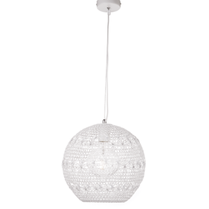 ACA DECOR   – Κρεμαστό Φωτιστικό 1ΧΕ27 Λευκό Ύφασμα & Μέταλλο Φ30ΧΗ120cm