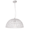 ACA DECOR   – Κρεμαστό Φωτιστικό 1ΧΕ27 Λευκό Ύφασμα & Μέταλλο Φ40ΧΗ120cm