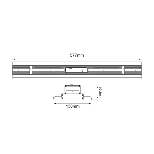 Γραμμική Καμπάνα 100W 16000LM 5000K 30°x90° CRI 80 PHILLIPS 5 YEARS WARRANTY ACA – GRAMUS10050N