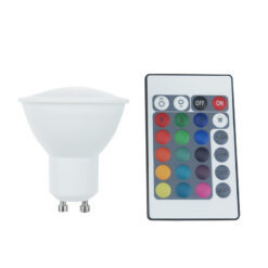 LED Λάμπα GU10 5W Diolamp 75° 400lm RGB+3000K με Τηλεχειριστήριο – GU105RGBWN