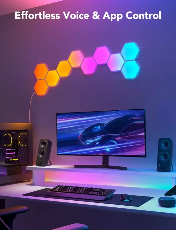 Govee H6061 Glide Smart Εξάγωνα LED Panels RGBIC 10 κομμάτια 1.SH.01.G012