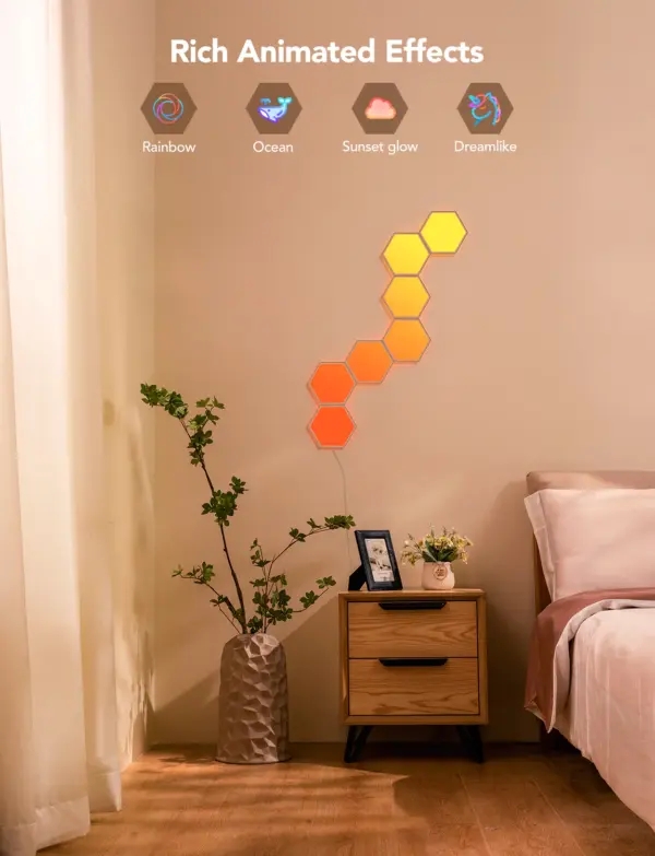 Govee H6061 Glide Smart Εξάγωνα LED Panels RGBIC 10 κομμάτια 1.SH.01.G012