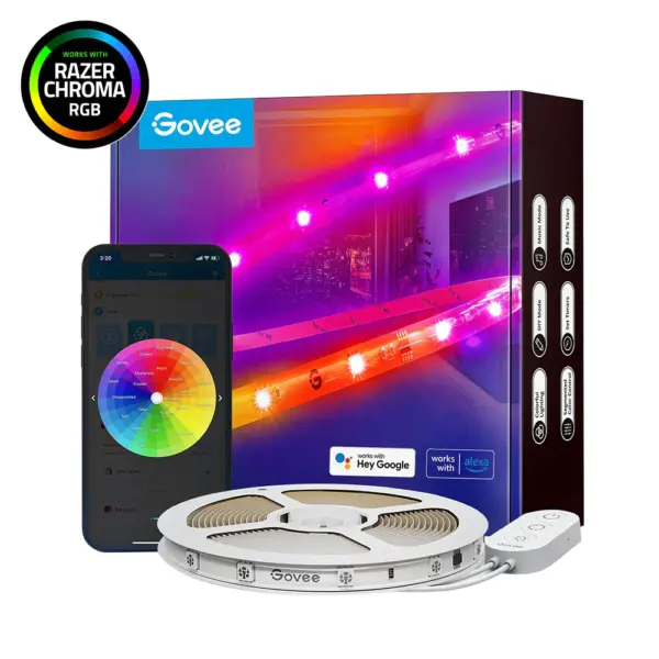 GOVEE H619C RGBIC WI-FI + BLUETOOTH LED STRIP LIGHTS WITH PROTECTIVE COATING (10M) 1.SH.01.G005