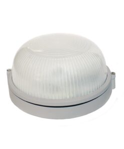 Φωτιστικό Τοίχου 1xE27 Χελώνα Κήπου Αλουμινίου ø190 Γκρι Στρογγυλή με Πρισματικό Γυαλί IP45 ACA – HI5012G