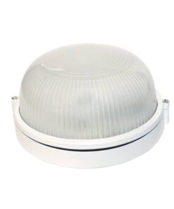 Φωτιστικό Τοίχου 1xE27 Χελώνα Κήπου Αλουμινίου ø190 Λευκή Στρογγυλή με Πρισματικό Γυαλί IP45 ACA – HI5012WMS