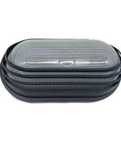 Φωτιστικό Χελώνα Κήπου 1xE27 Αλουμινίου 20cm με Πρισματικό Γυαλί & Γρίλιες IP45 Μαύρο ACA – HI5033BMS