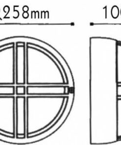 Φωτιστικό Τοίχου 1xE27 Χελώνα Κήπου Αλουμινίου Μαύρη ø258 με Πρισματικό Γυαλί IP45 ACA – HI5042B