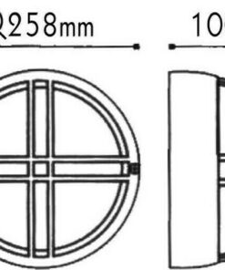 Φωτιστικό Τοίχου 1xE27 Χελώνα Κήπου Αλουμινίου Λευκή ø258 με Πρισματικό Γυαλί & Πλέγμα IP45 ACA – HI5044W