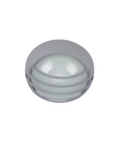 Φωτιστικό Τοίχου 1xE27 Χελώνα Κήπου Αλουμινίου Γκρι ø258 με Πρισματικό Γυαλί & Πλέγμα IP45 ACA – HI5044G