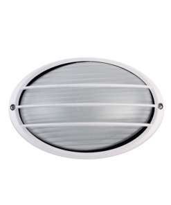 Φωτιστικό Τοίχου 1xE27 Χελώνα Αλουμινίου Λευκή 22cm Πρισματικό Γυαλί & Πλέγμα IP45 ACA – HI5074WMS