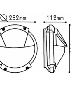Φωτιστικό Τοίχου 1xE27 Χελώνα Κήπου Αλουμινίου Γκρι ø236 με Πρισματικό Γυαλί & Πλέγμα IP45 ACA – HI5171G