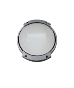 Φωτιστικό Τοίχου 1xE27 Χελώνα Κήπου Αλουμινίου Γκρι ø236 με Πρισματικό Γυαλί IP45 ACA – HI5172G